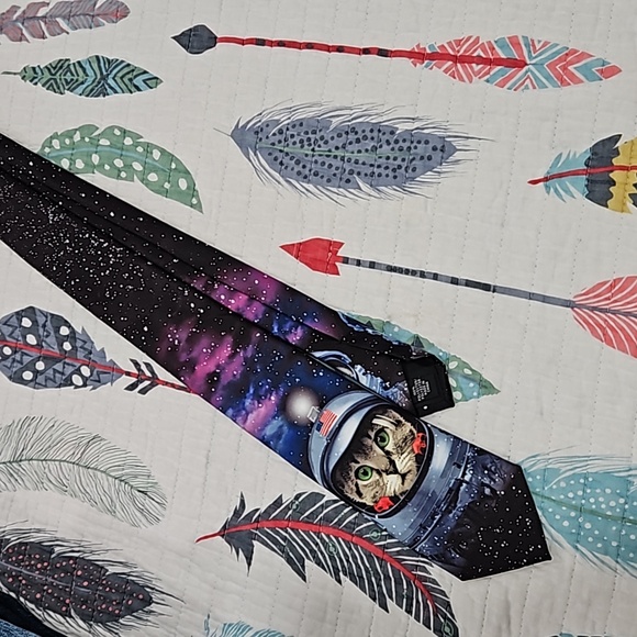 Astronaut Cat galaxy tie American traditions EUC - Picture 6 of 6